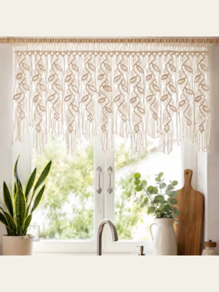 Cream Macrame Lace Valance Fringe Trims