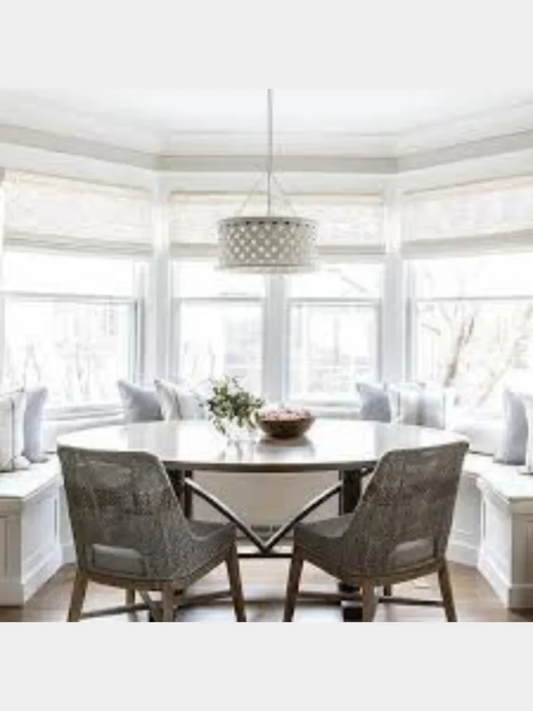 Curved Horseshoe Banquette for Grand Round Pedestal Tables
