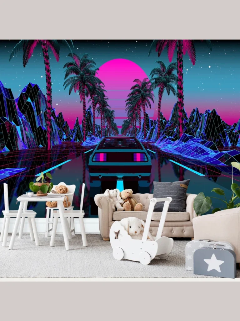 Cyberpunk Tropical Palm Tree LED Backdrops