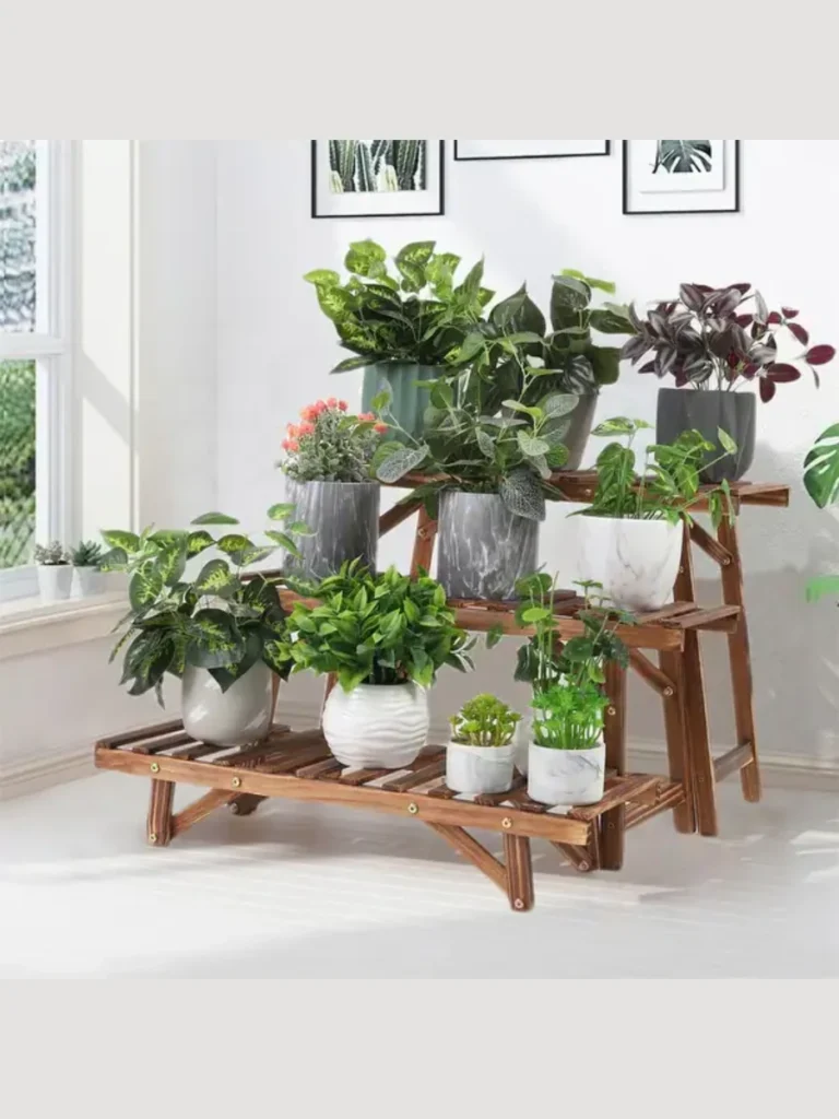 Dated Pine Step Stool Floral Tiers