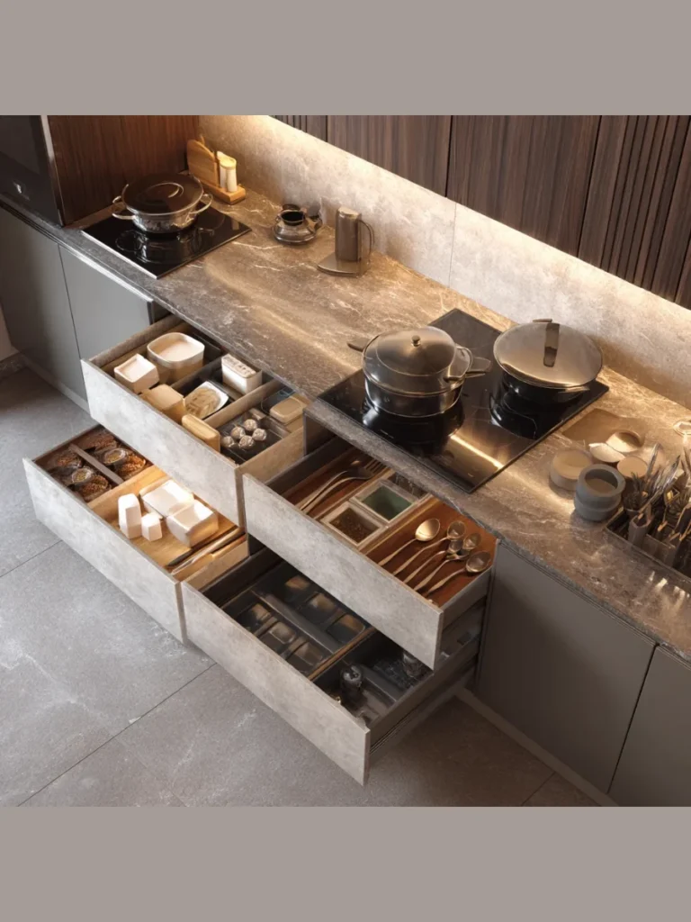 Deep Full Extension Timber Storage Drawers