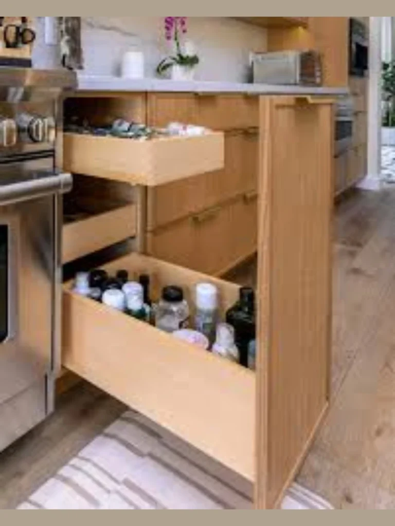 Deep Pull Out Wooden Spice Drawer Liners