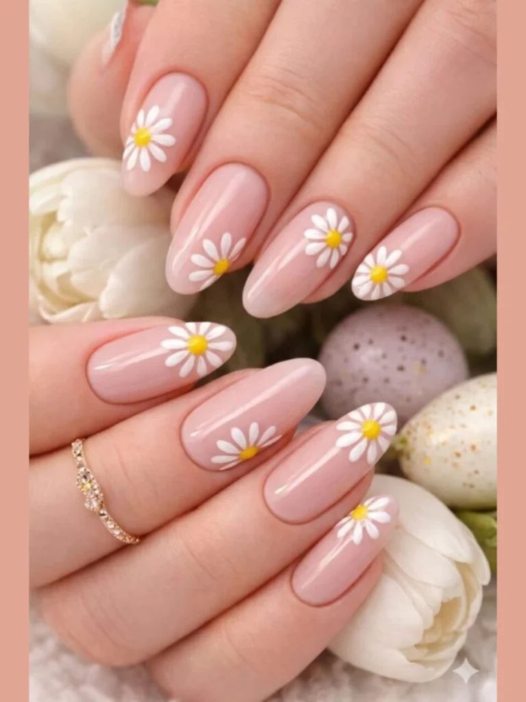 Delicate White Daisy Meadow Arcs