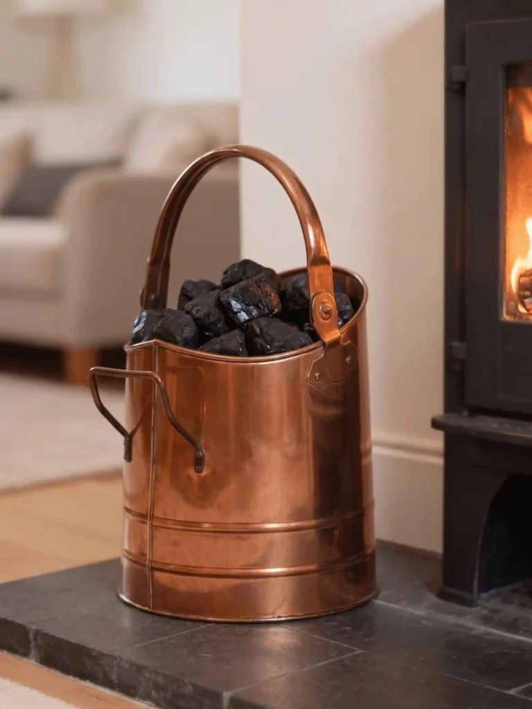 Dented Copper Boiler Log Bins