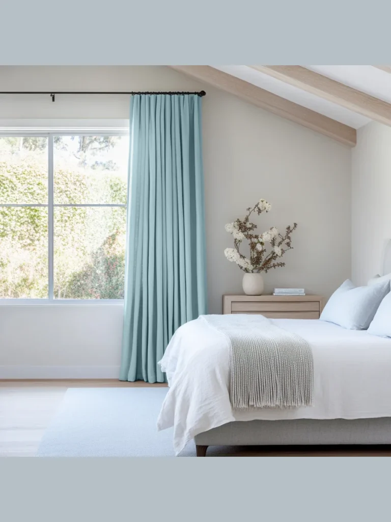 Desaturated Sky Blue Voile Curtains