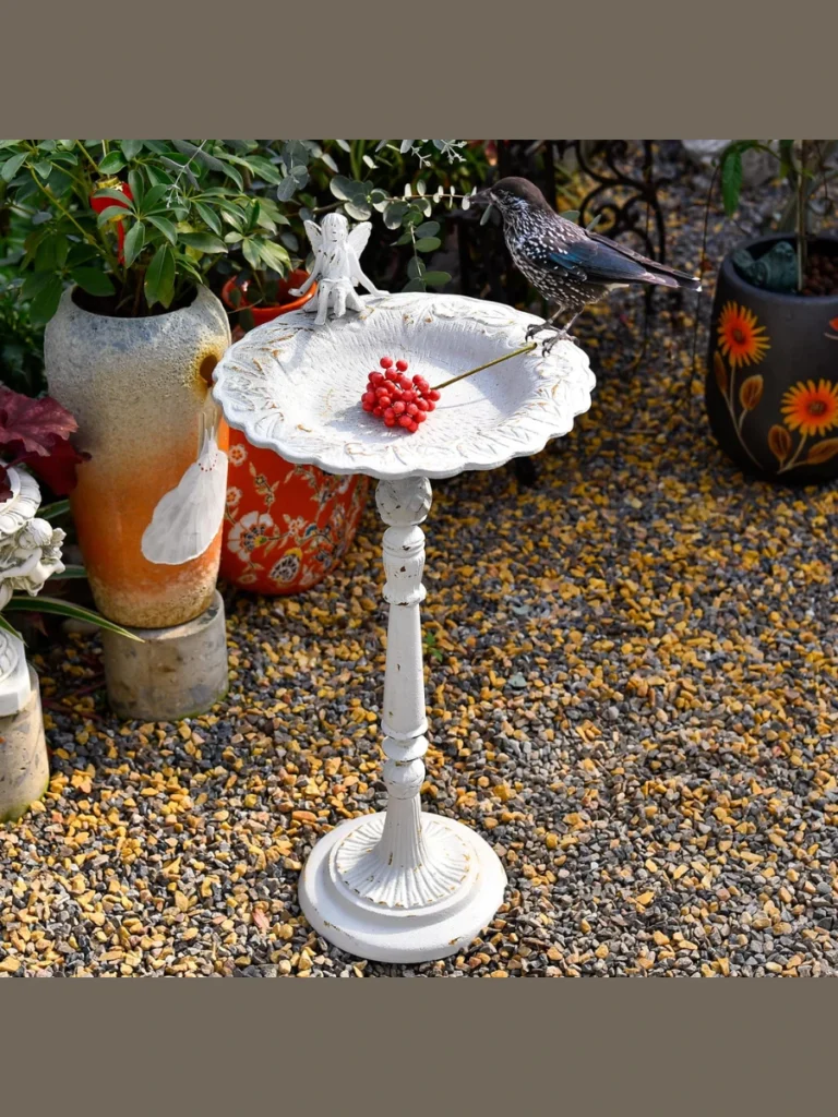 Distressed White Cast Iron Pedestals