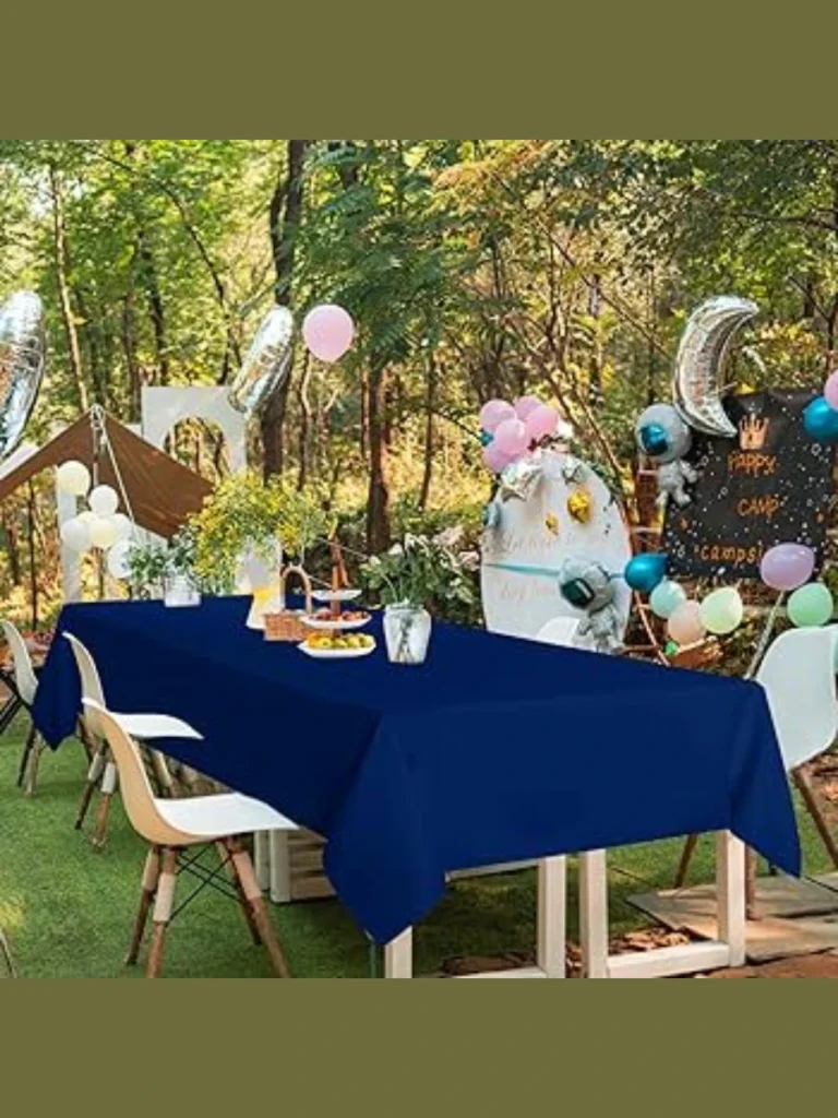 Dress the Low Table with Oversized Solid Colored Navy Blue Linen Napkins
