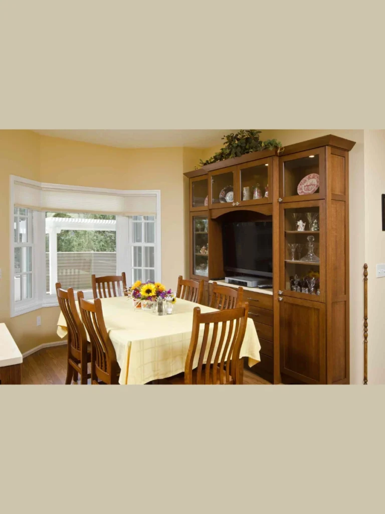 Dual Armoire Workstations Blending with Traditional China Cabinets