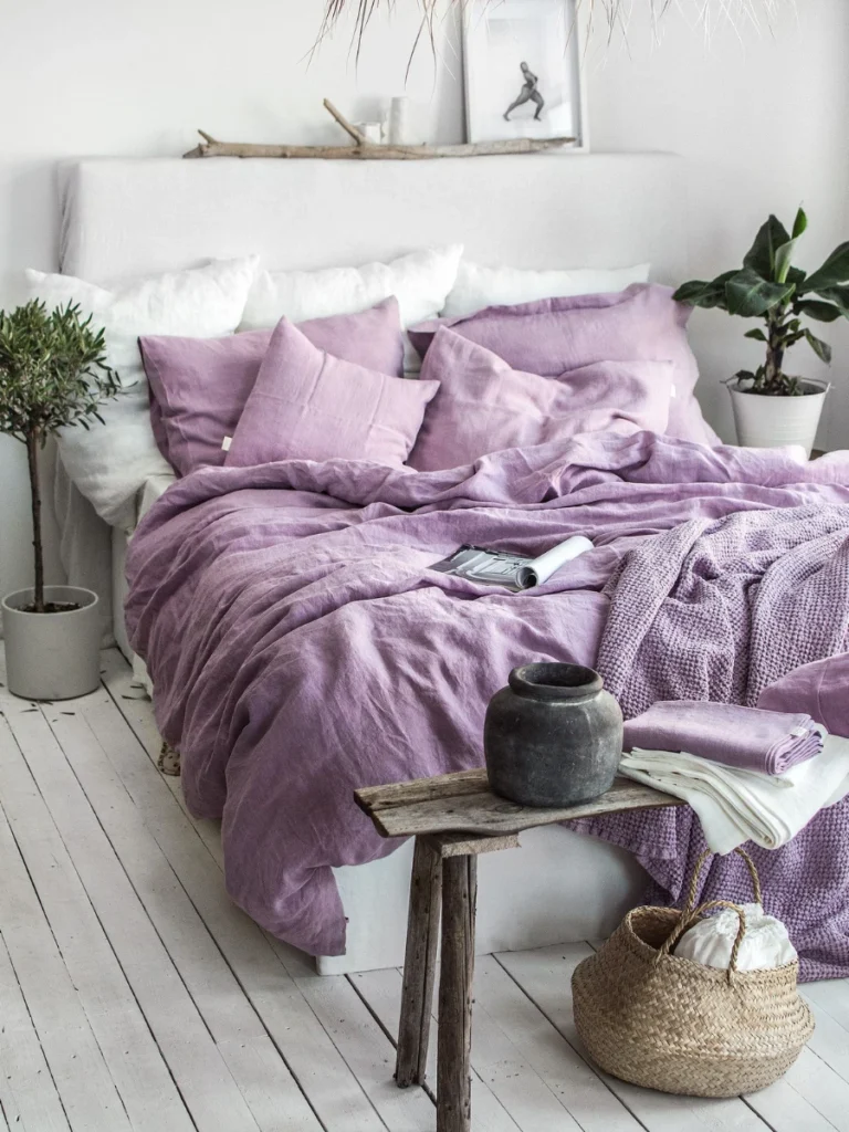 Dusty Lilac Linen Accent Pillows