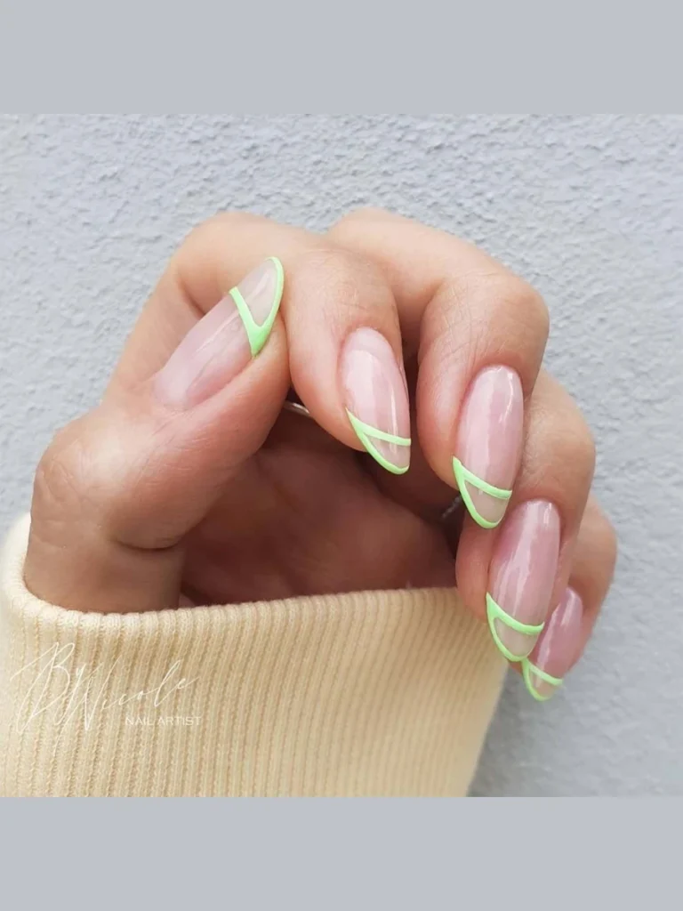Electric Neon Lime Micro French Tips