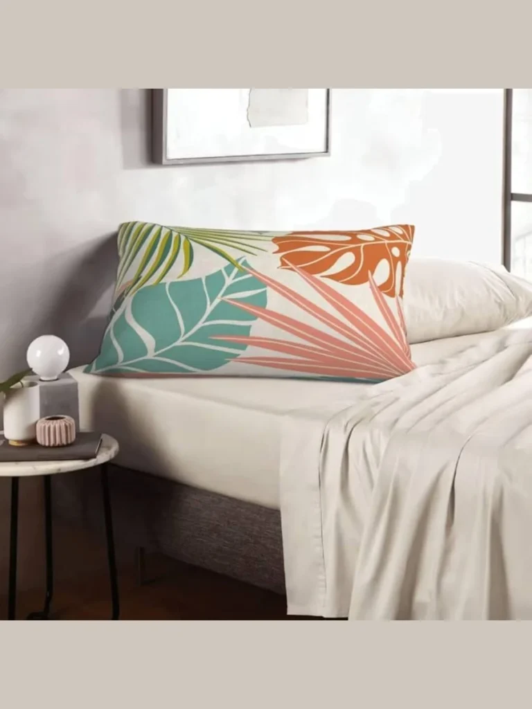 Embroidered Palm Leaf Throw Pillows