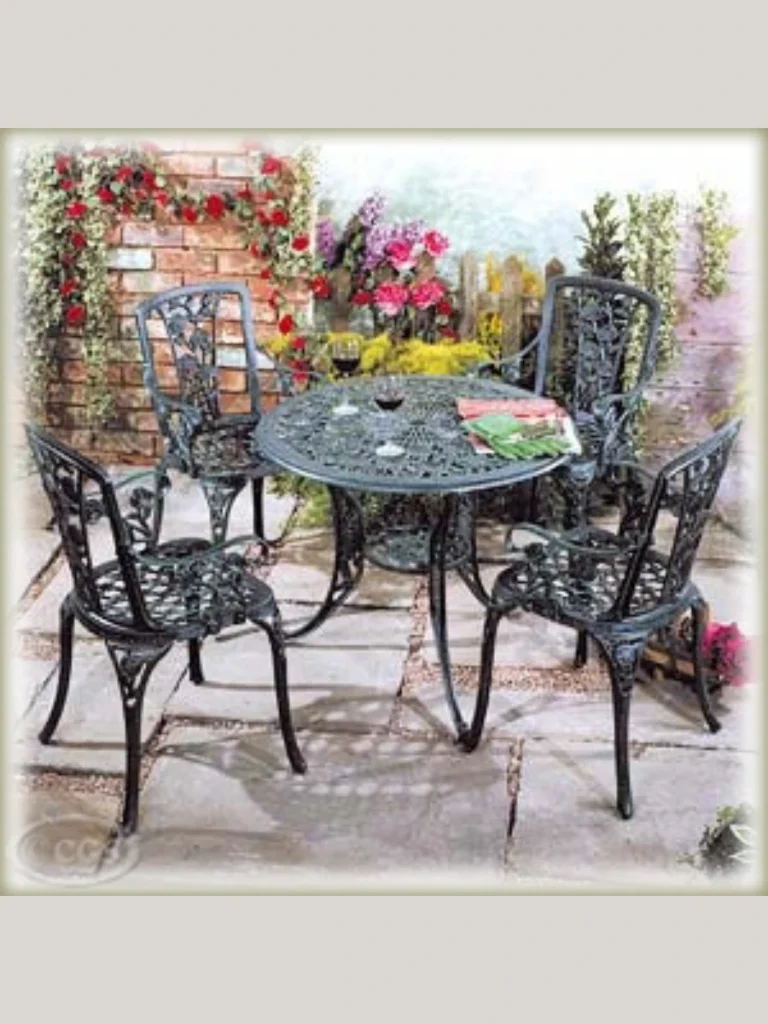 English Rose Pattern Cast Iron Settees