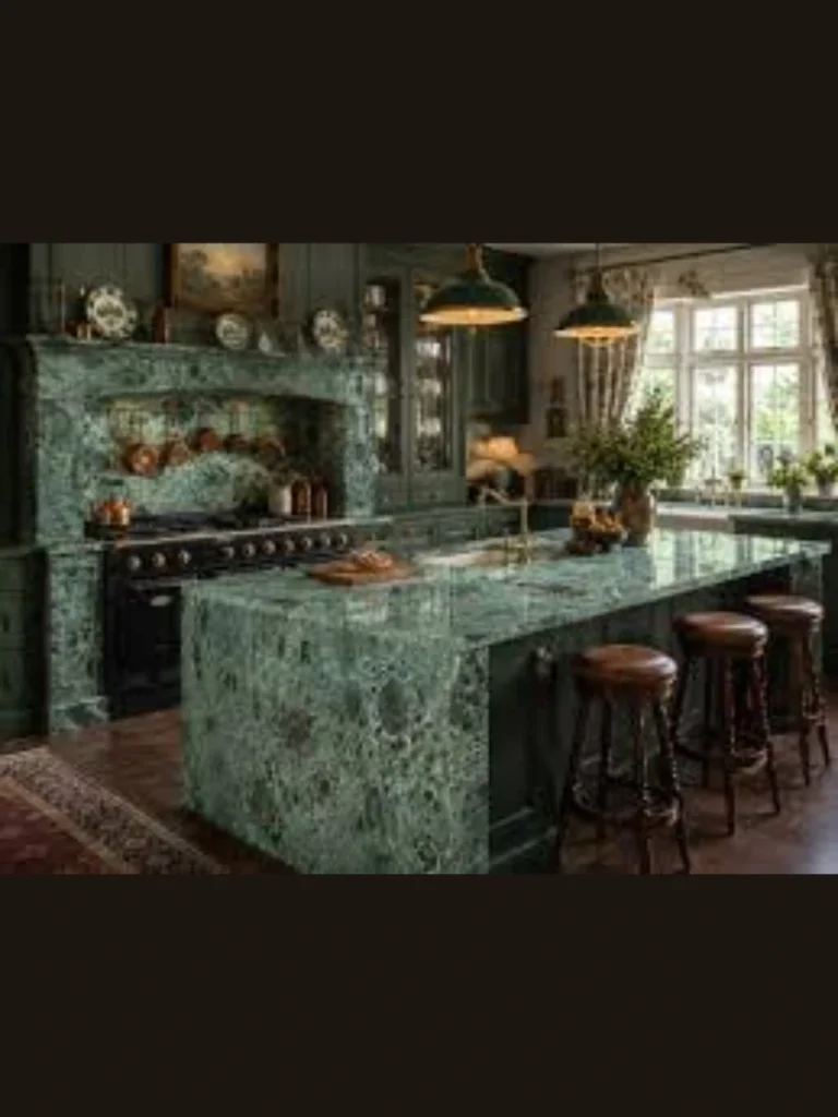 Exotic Deep Emerald Veria Green Marble Islands