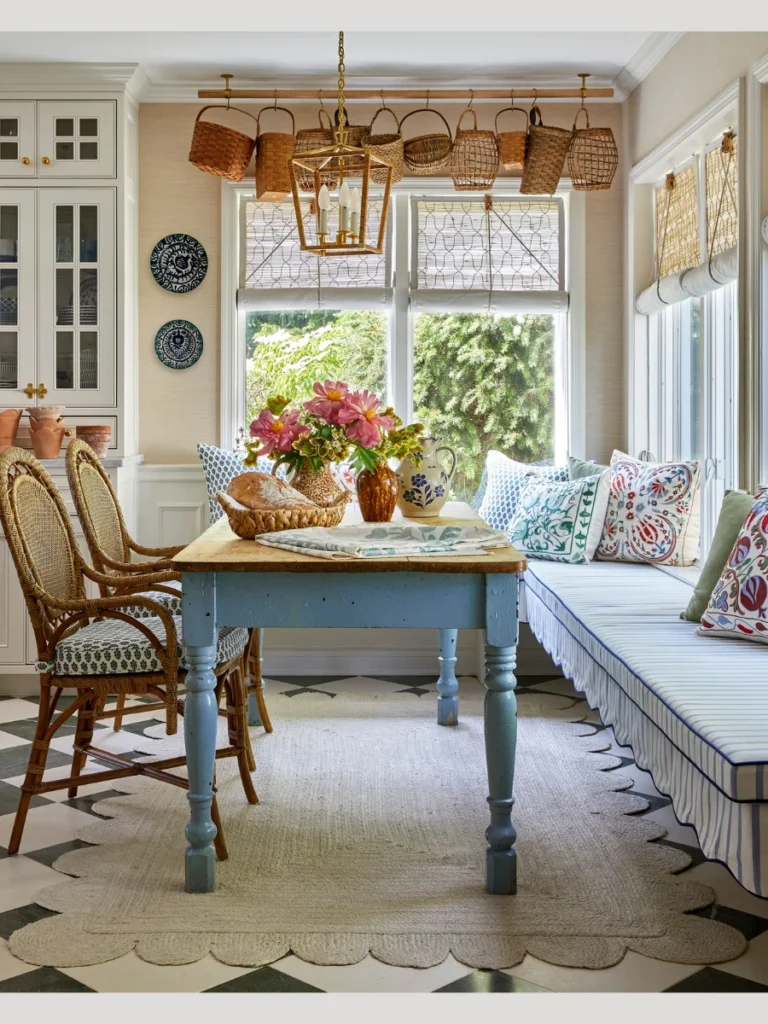 Farmhouse Trestle Benches For Rustic Warmth