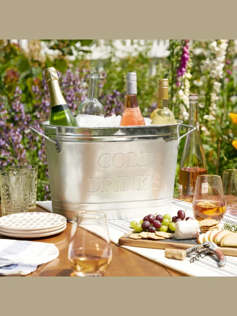 Fill a Galvanized Metal Tub with Ice for Cold Beverage Bottles