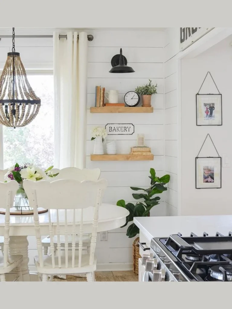 Floating Oak Plate Racks for Decorative Cookbook Storage