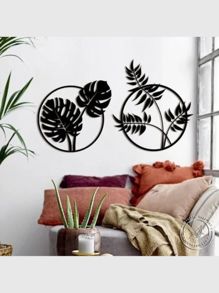 Fluorescent Tangerine Laser Cut Metal Wall Art