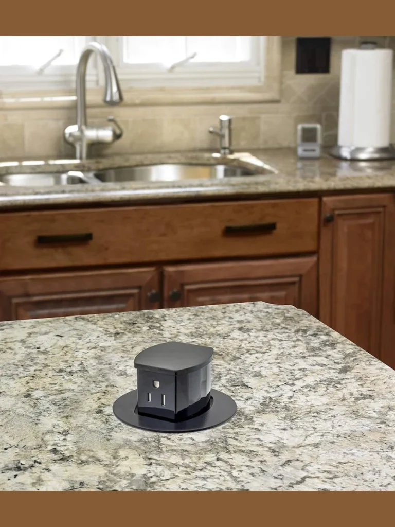 Flush Countertop Pop Up Motorized Electrical Sockets