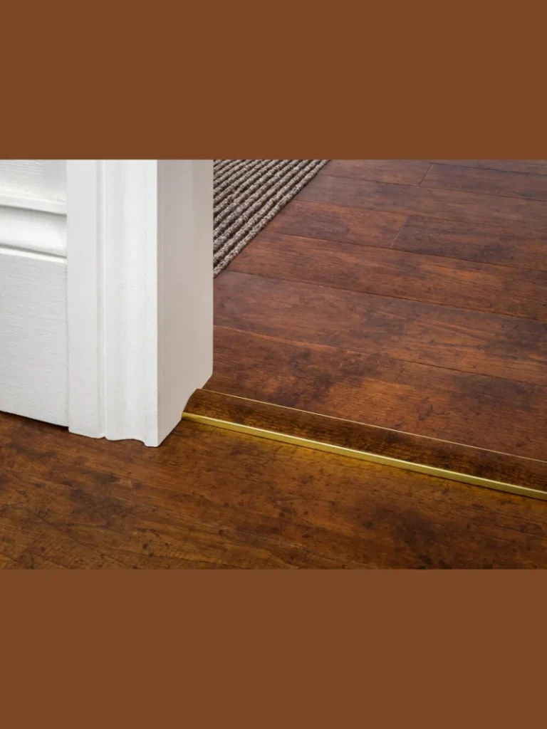 Flush Embedded Brushed Brass Transition Floor Rails