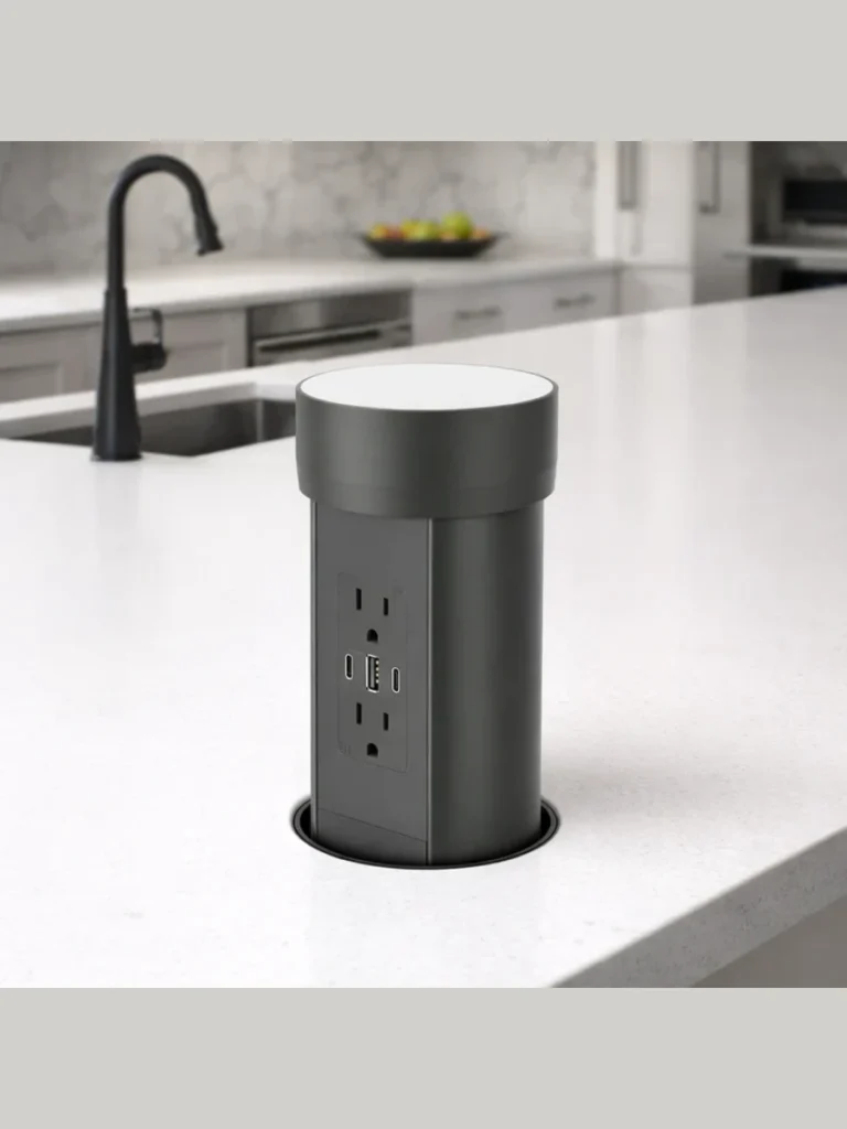 Flush Mounted Hidden Countertop Pop Up Power Sockets