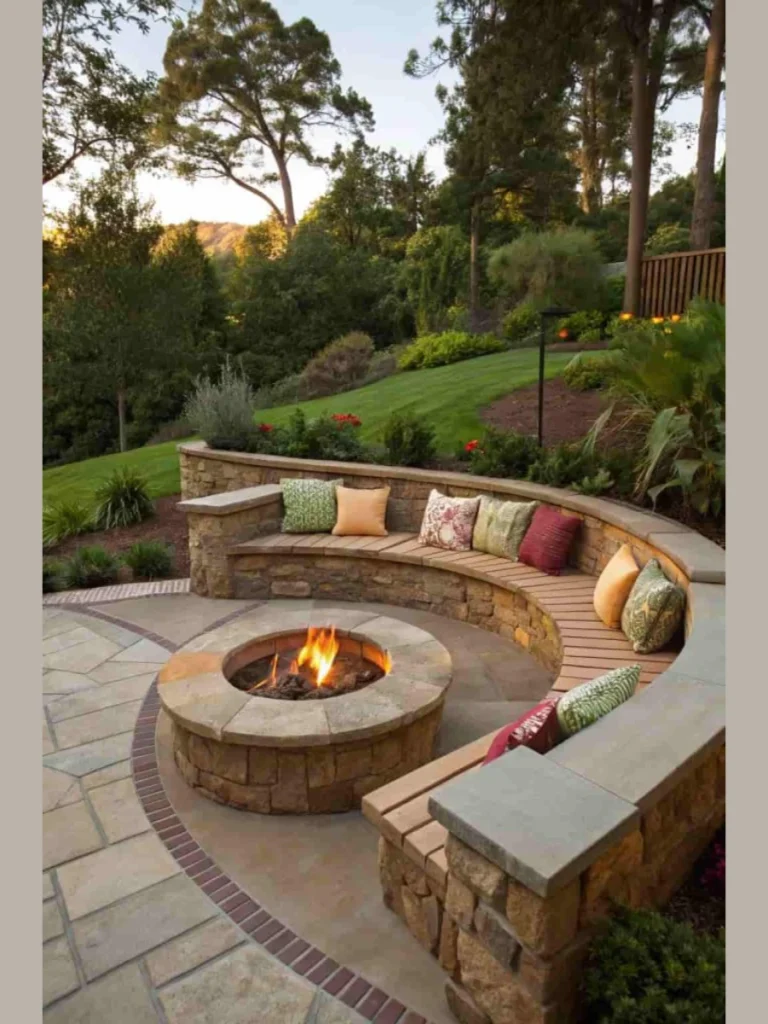 Frame the Seating Circle with Large Concrete Planters of Fresh Lavender