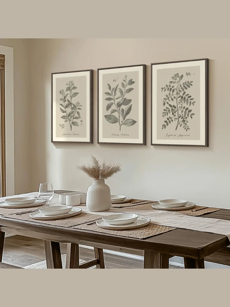 Framed Vintage Botanical Wall Art Sets