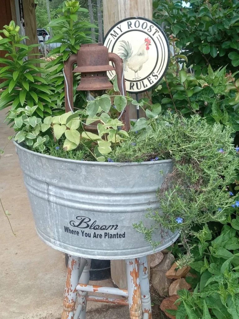 Galvanized Steel Bushel Tub Flower Planters