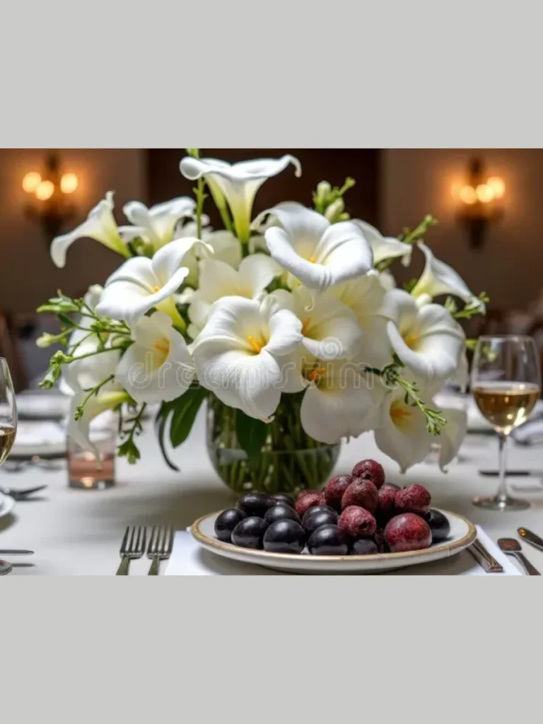 Gilded Grapevine Wreaths with White Lilies