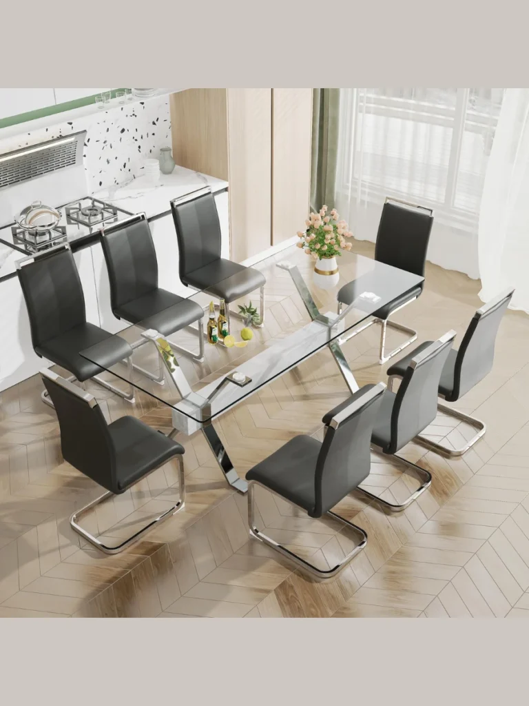 Glass Top Drop Leaf Tables With Chrome Hardware
