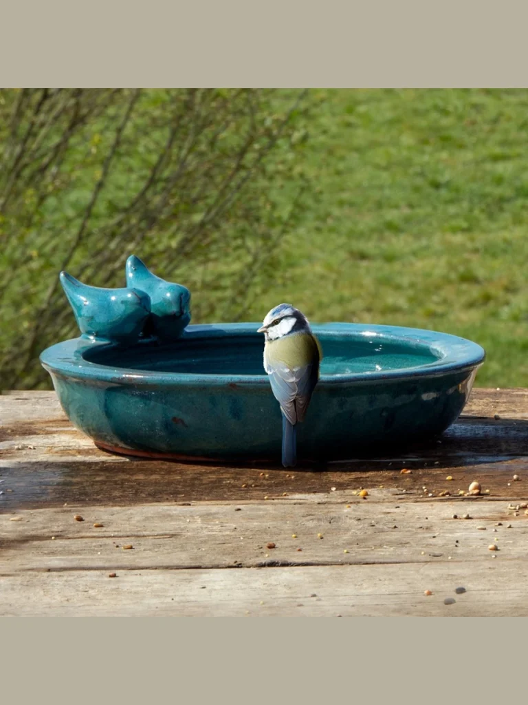 Glazed Blue Ceramic Swimming Fish