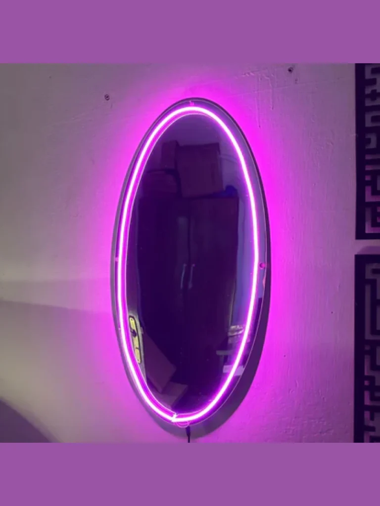 Glowing Neon Purple Mirror Perimeter Frames
