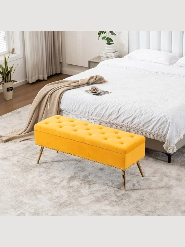 Golden Hour Velvet Ottoman Benches