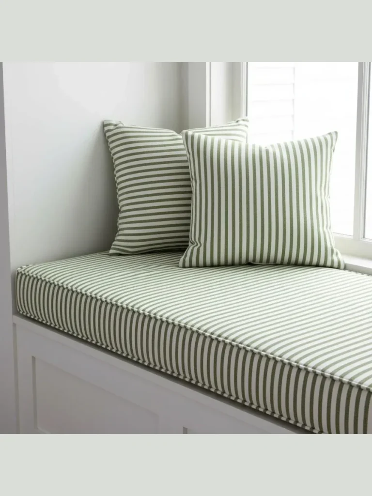 Green Cabana Striped Bench Cushions