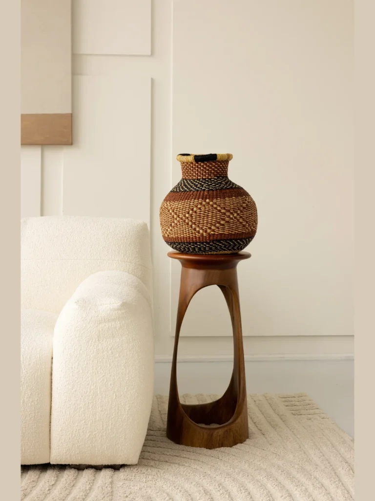 Hand Carved Wood Djembe Drum Accent Tables