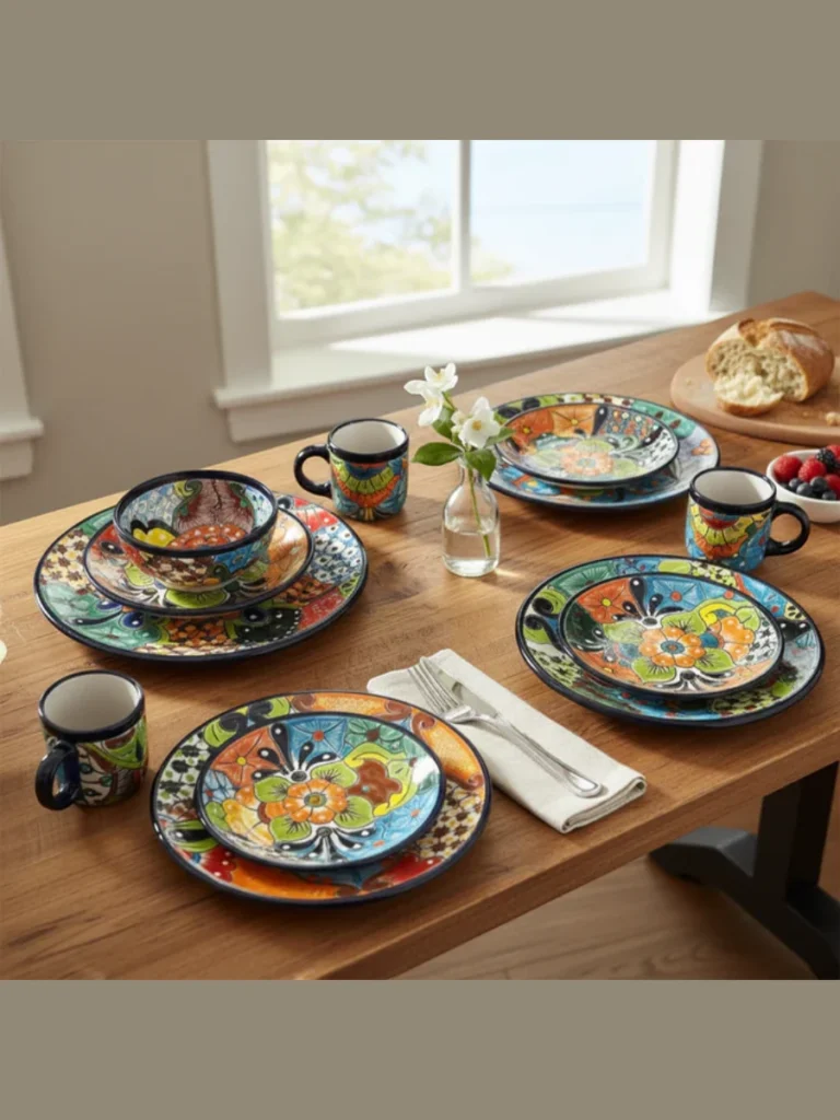 Hand Painted Talavera Style Ceramic Dinnerware