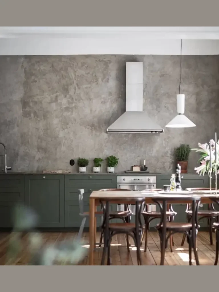 Hand Troweled Matte Graphite Lime Wash Walls