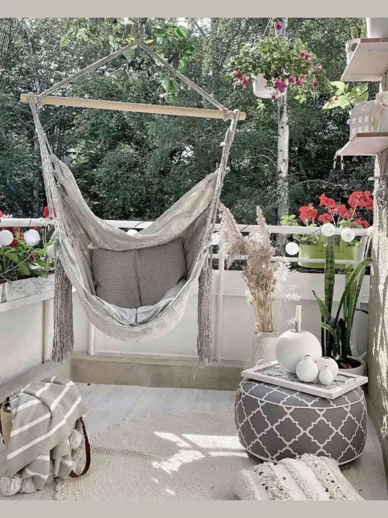 Hang a Durable Tufted Hammock Between Stable Patio Posts