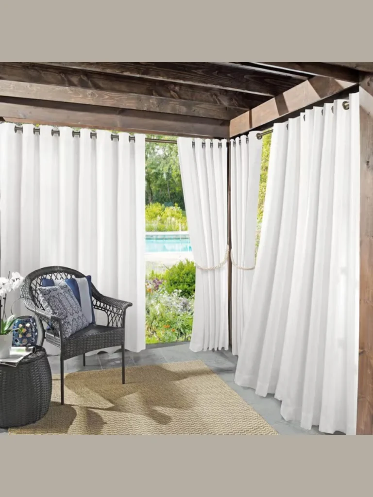 Hang a Weather Resistant Tension Rod with Outdoor Curtains