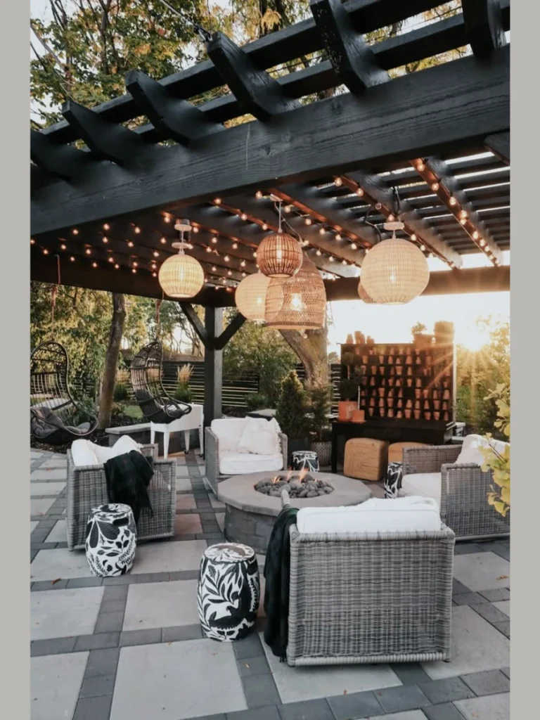 Hang a Weatherproof Woven Rattan Drum Chandelier Above Conversation Zones