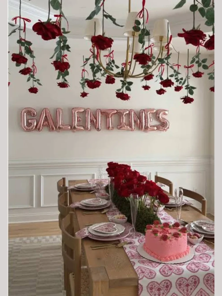 Hanging Flower Canopies Above Plate Layouts