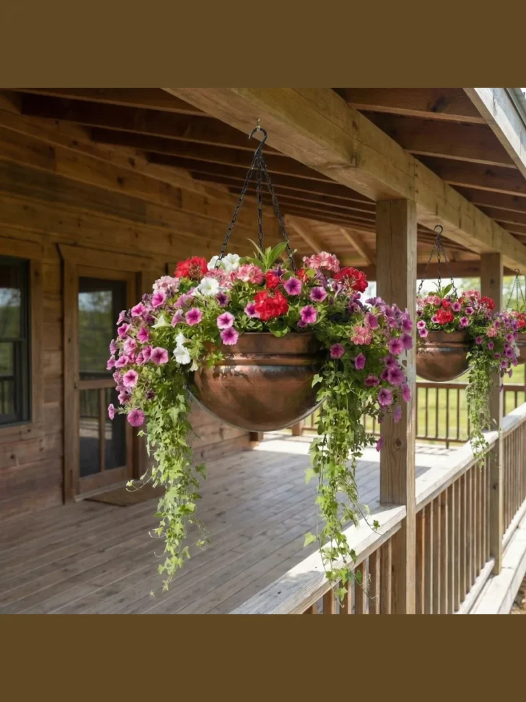 Heavy Bronze Filigree Hanging Basket Frames