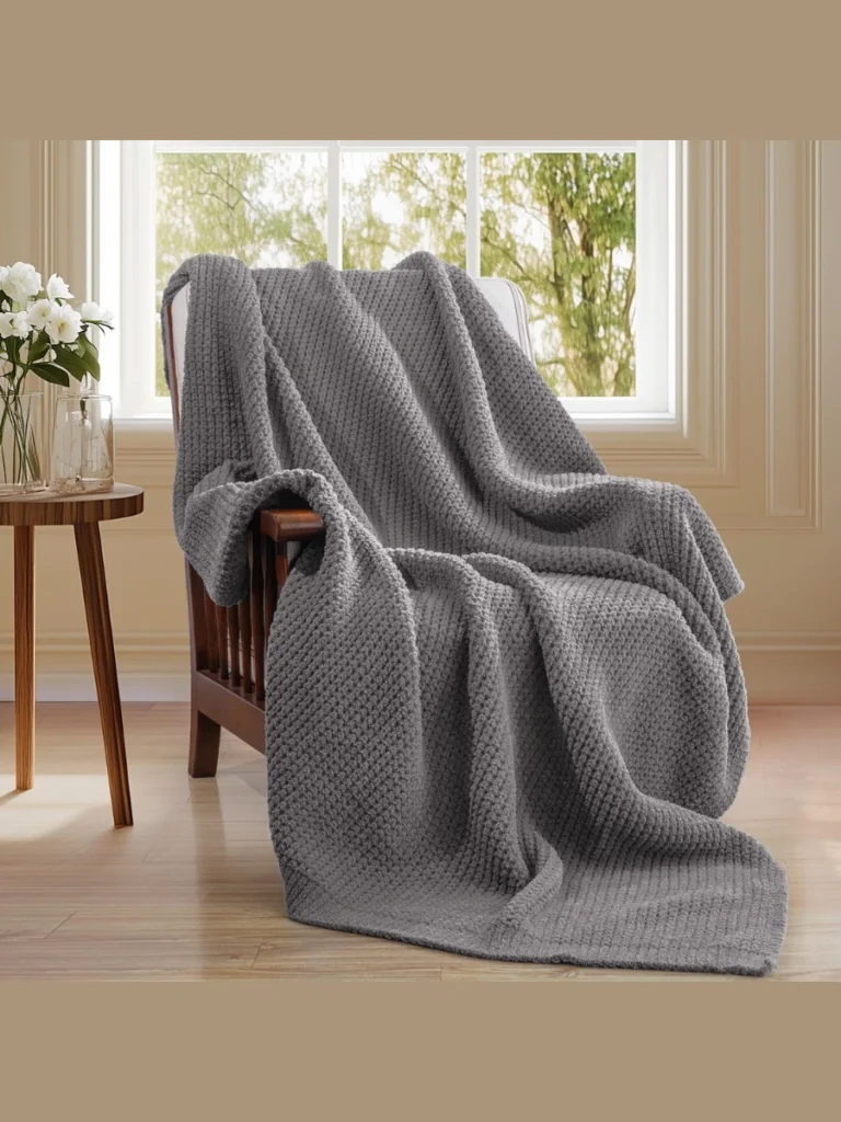 Heavy Duty Charcoal Grey Waffle Knit Blankets