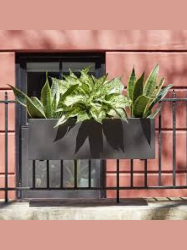 Heavy Gauge Weatherproof Metal Rail Planters
