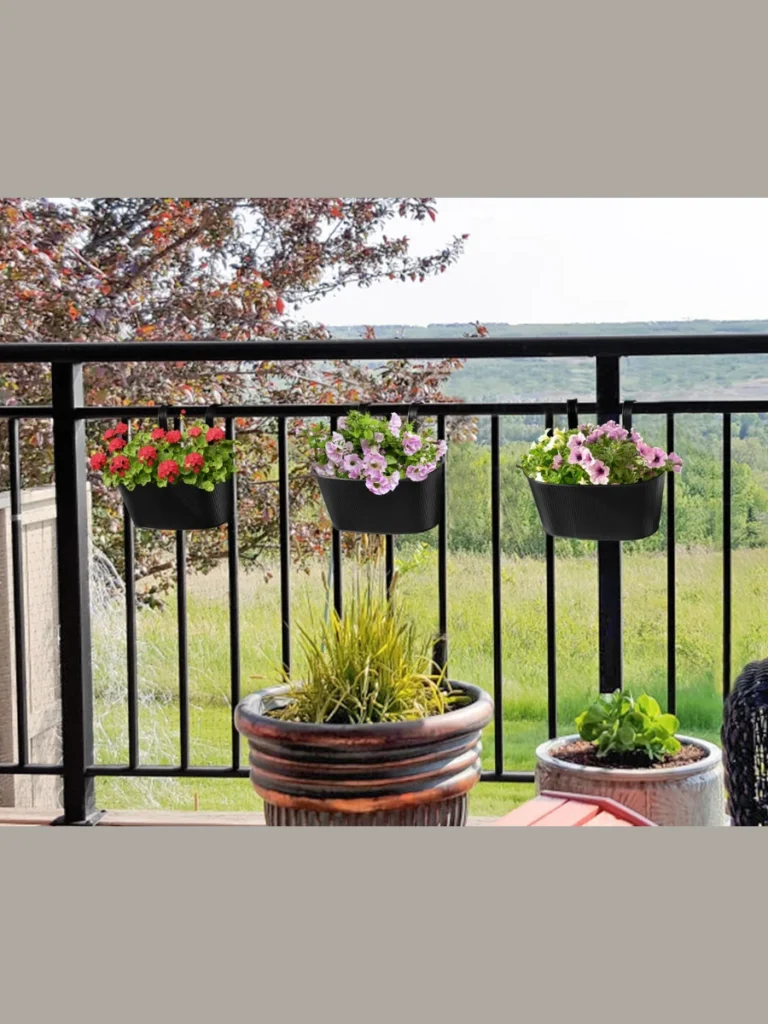 Heavy Gauge Weatherproof Metal Rail Planters