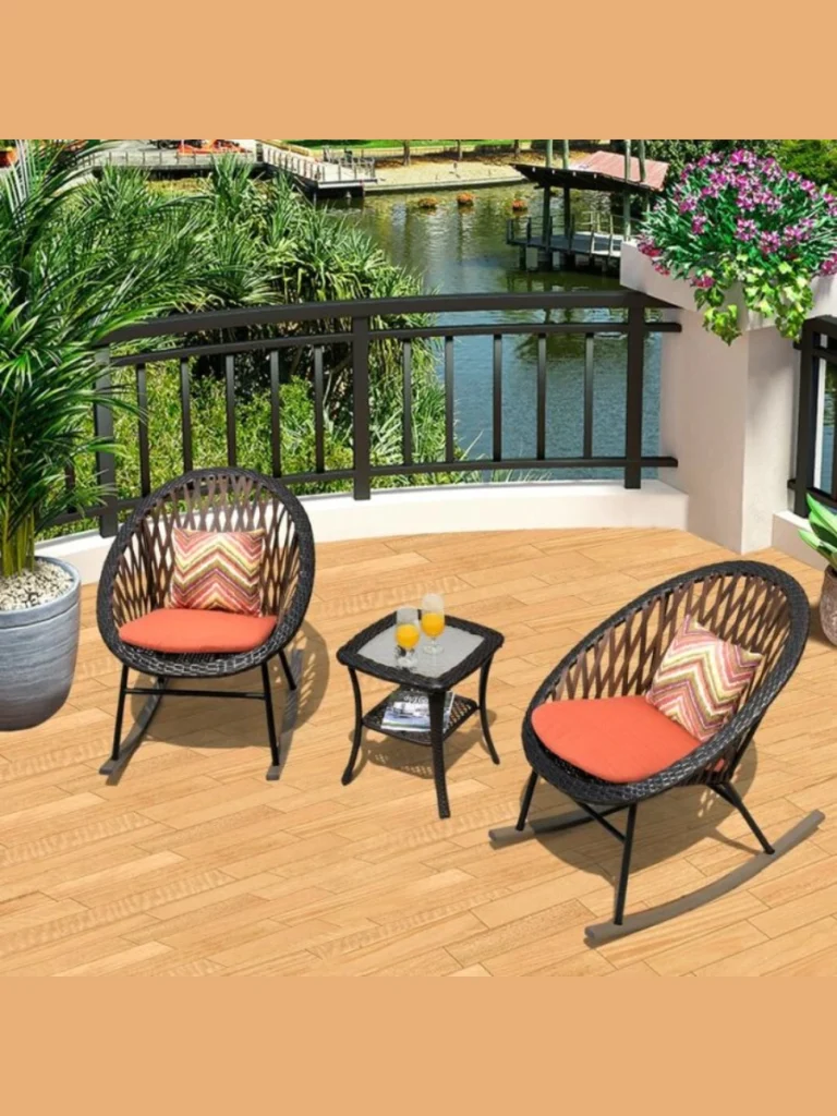 Heavy Powder Coated Cast Iron Rocking Chairs