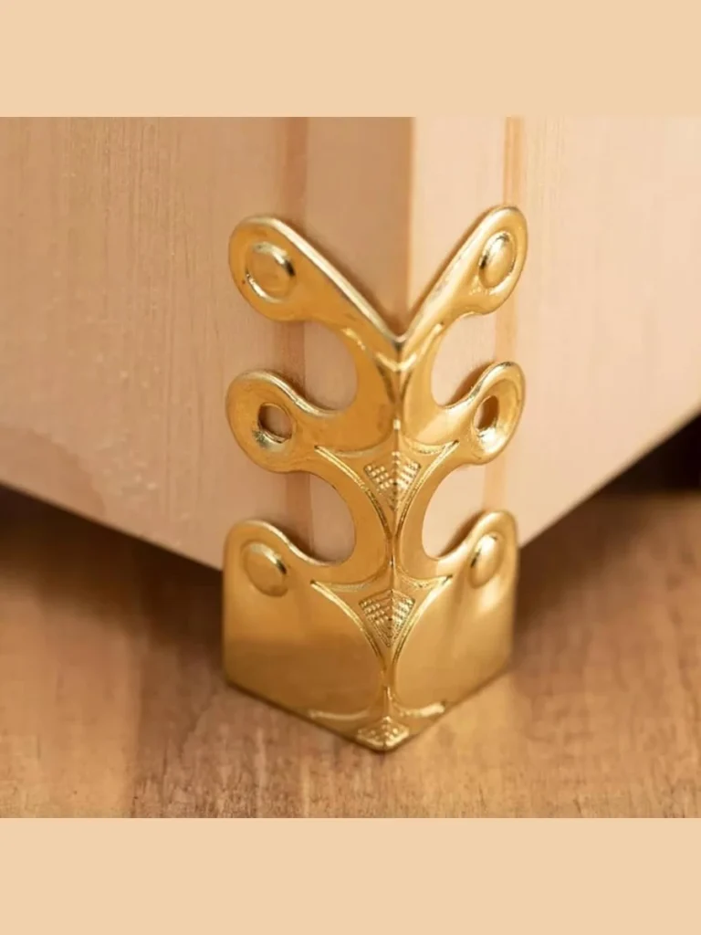 Heavy Solid Brass Corner Protectors on Oak Frames