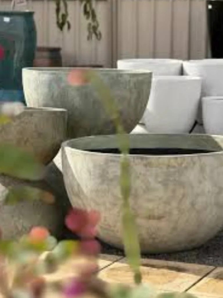 Heavy Weighted Composite Stone Planter Pots