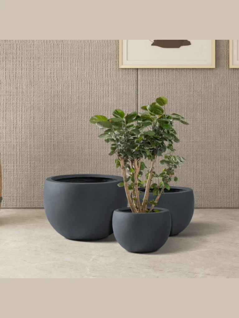 Heavy Weighted Composite Stone Planter Pots