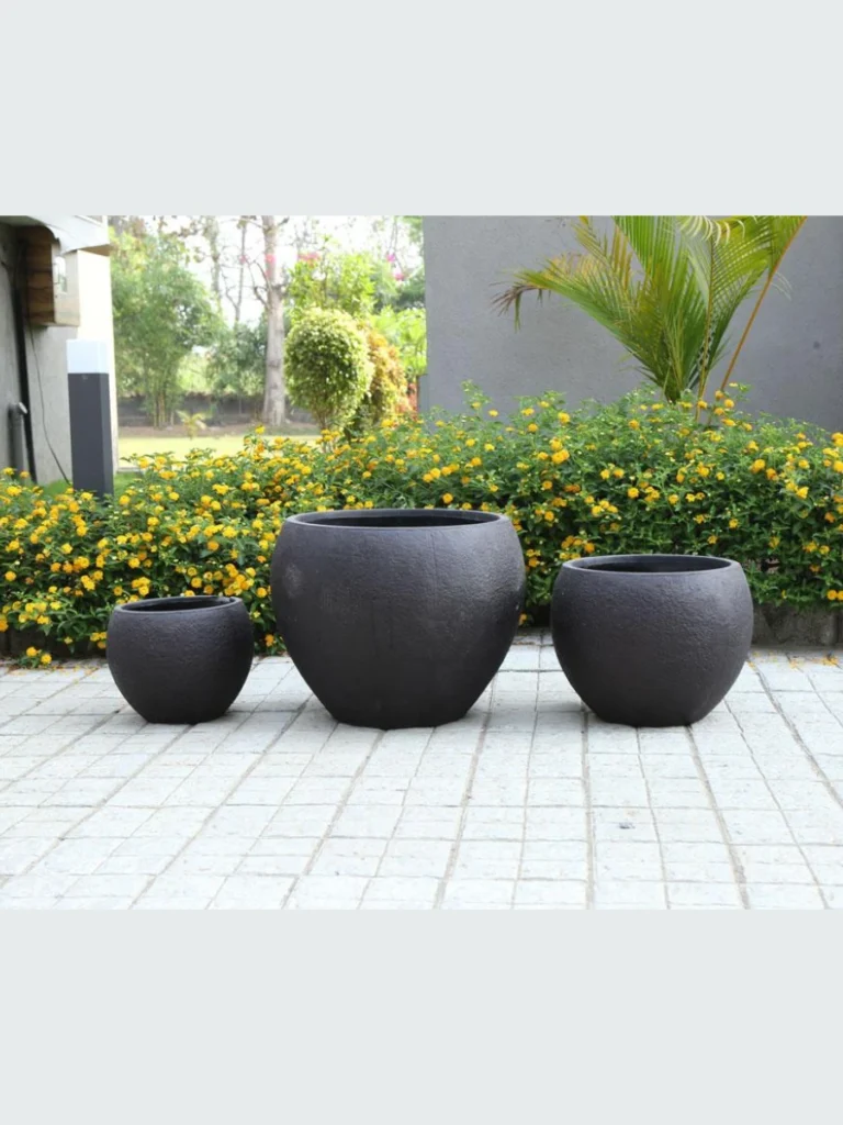 Heavy Weighted Composite Stone Planter Pots