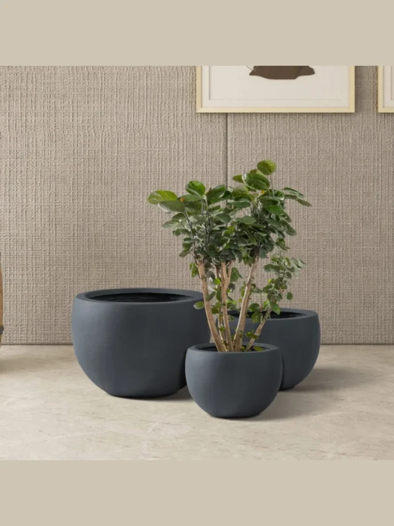 Heavy Weighted Composite Stone Planter Pots